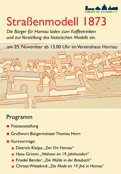 Plakat Hornauer Straßenmodell 1873