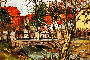 Gemälde von Alois Steyer: &quotBrücke an der Rotlintallee".