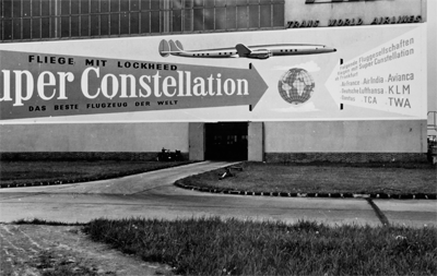 Halle am Frankfurter Flughafen für die 'Super Constellation'